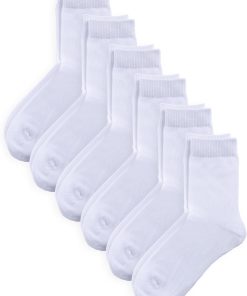 COTTON DAY Unisex Kids Boys Girls Soft Cotton School Socks Black White Navy