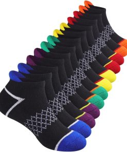Comfoex 12 Pairs Boys Socks Ankle Athletic Socks With Cushioned Sole For 4-6 6-8 8-10 Years Old Kids